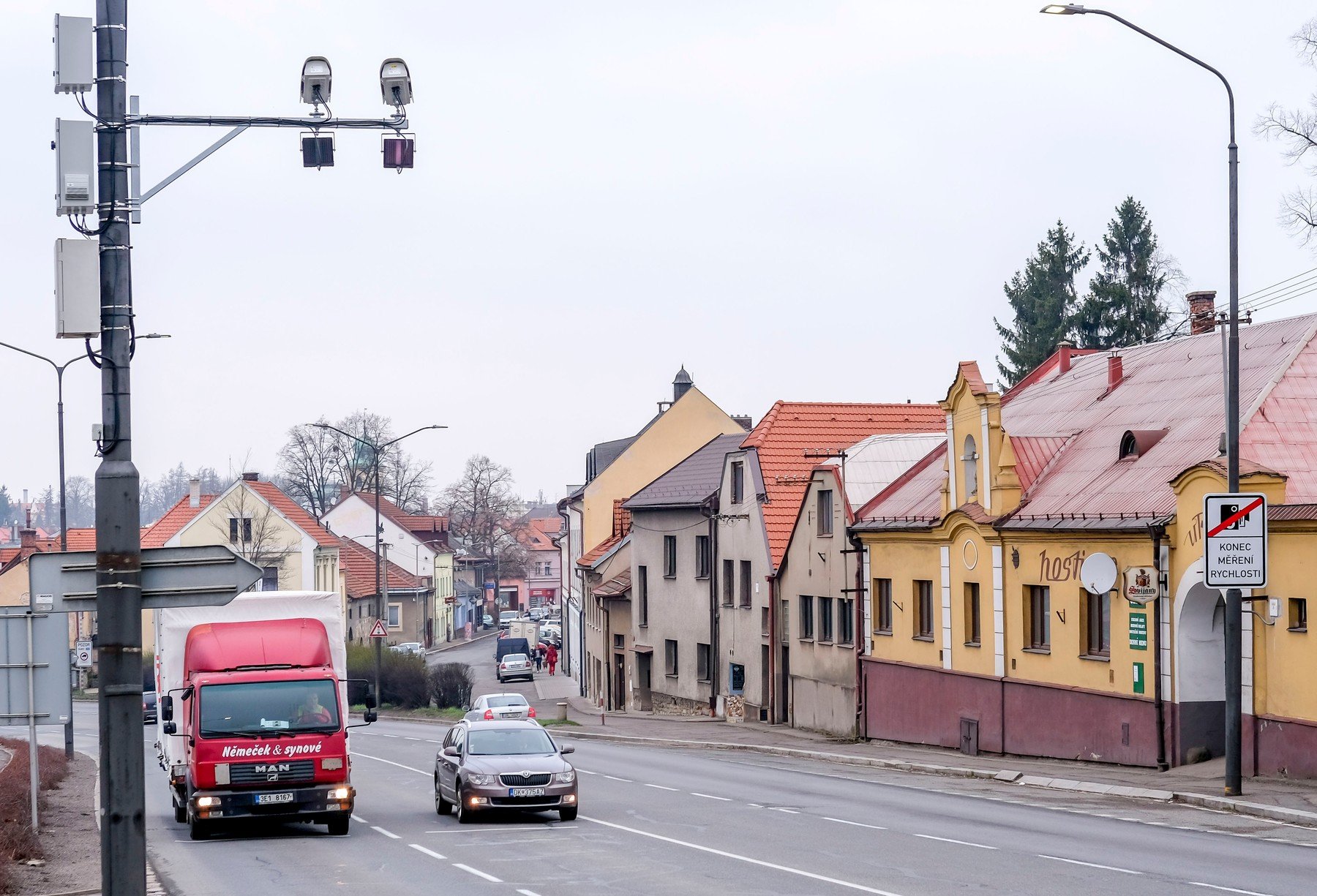 Úsekový radar na silnici I/35 v Litomyšli