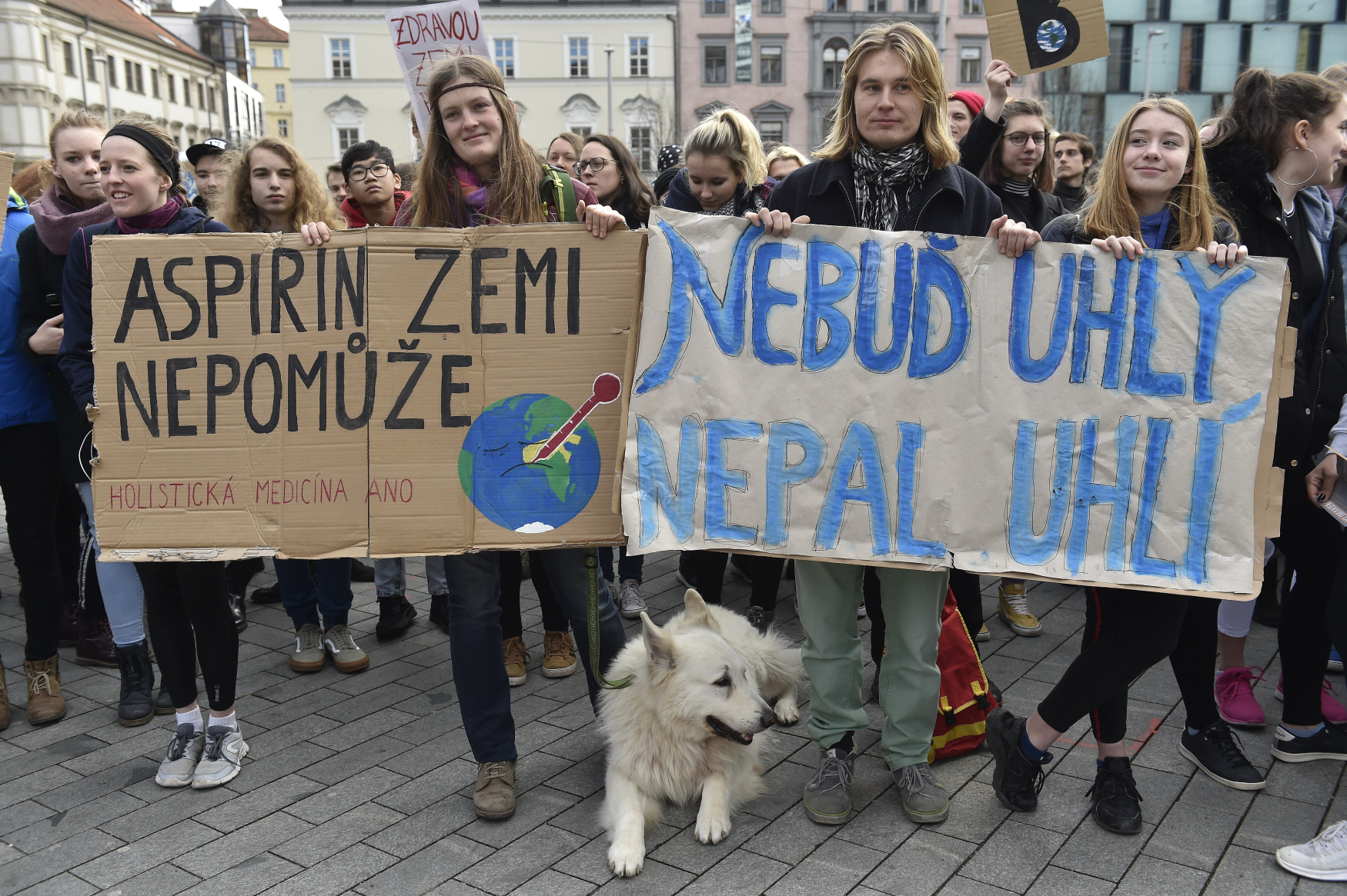 Demonstrace studentů za důslednější boj proti klimatické změně