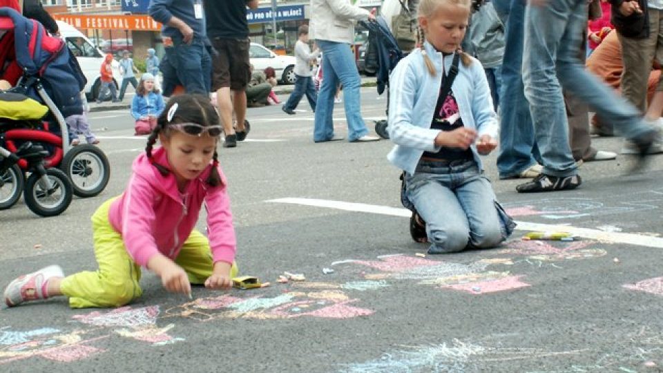 Film festival Zlín, kreslení na chodník