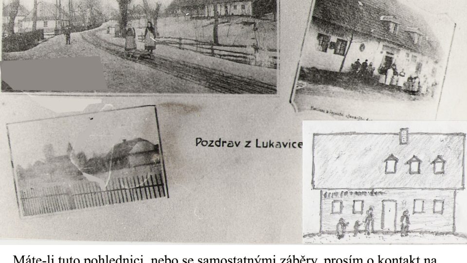 Reklama na pohlednici z Lukavice