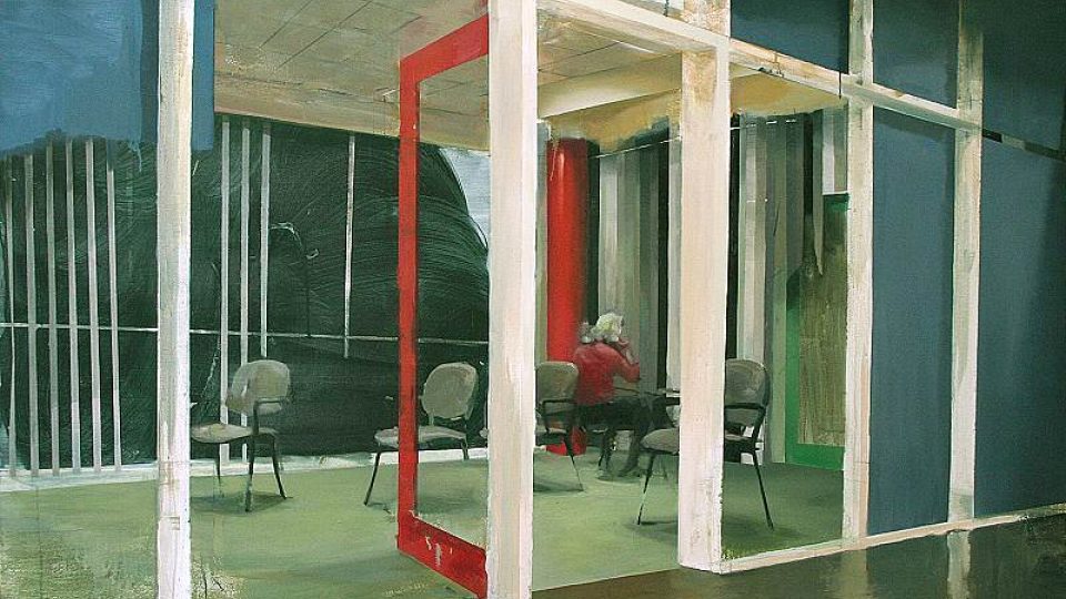 Daniel Pitín: Kancelář (2007, olej a akryl na plátně)