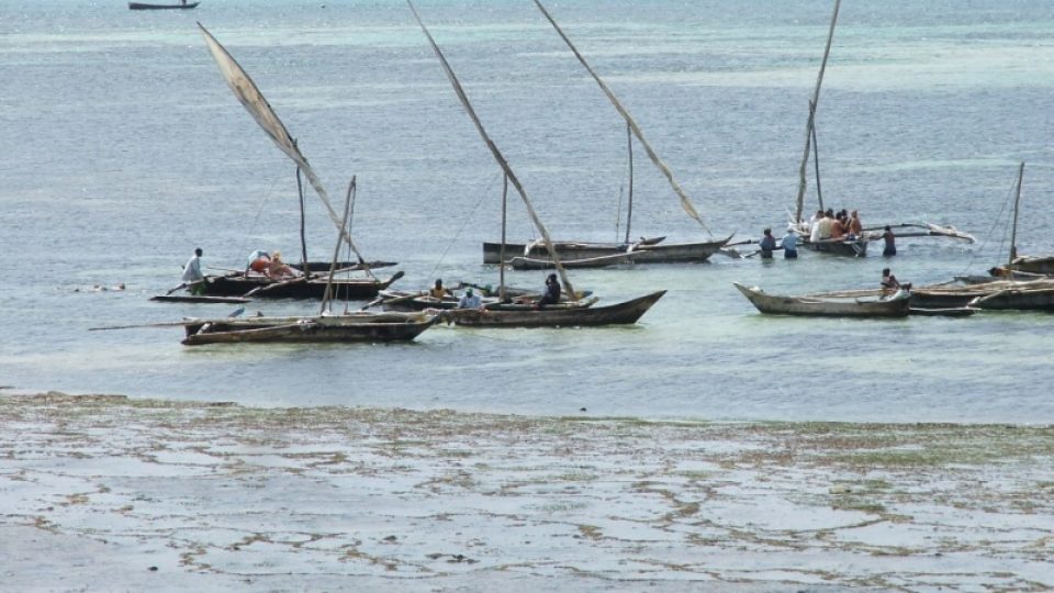 I na takových loďkách připlouvali první obchodníci (Mombasa)