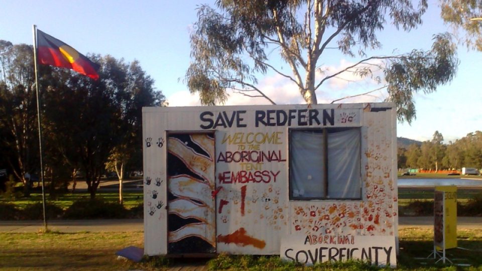 Pohled na ambasádu australských domorodců