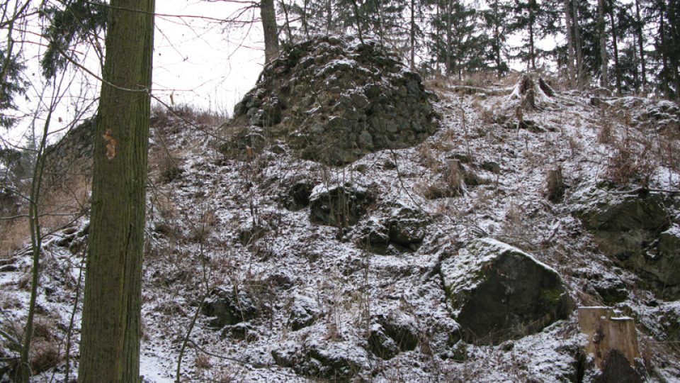 Hrad Kožlí a jeho bezprostřední okolí v prosinci 2008