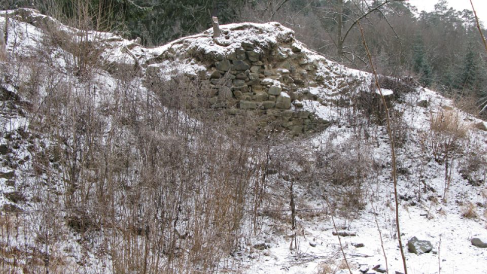 Hrad Kožlí a jeho bezprostřední okolí v prosinci 2008