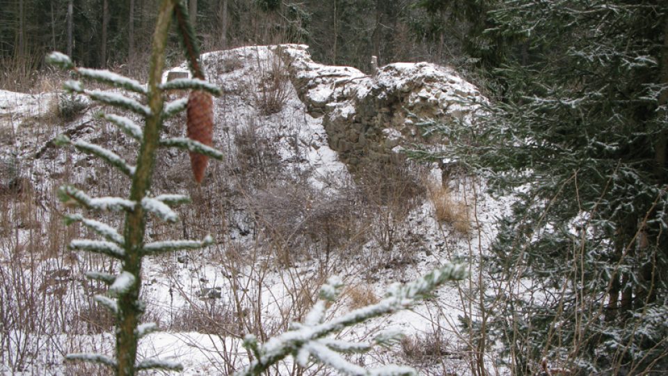 Hrad Kožlí a jeho bezprostřední okolí v prosinci 2008