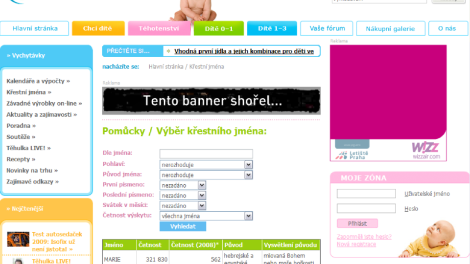 Ve výběru jména pro vaše dítě se můžete inspirovat třeba na www.babyweb.cz