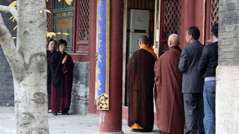 Pohřební obřad v klášteř Tchan-če