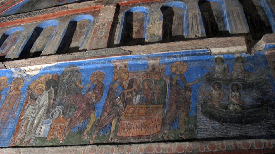 Fresky v byzantském kostele