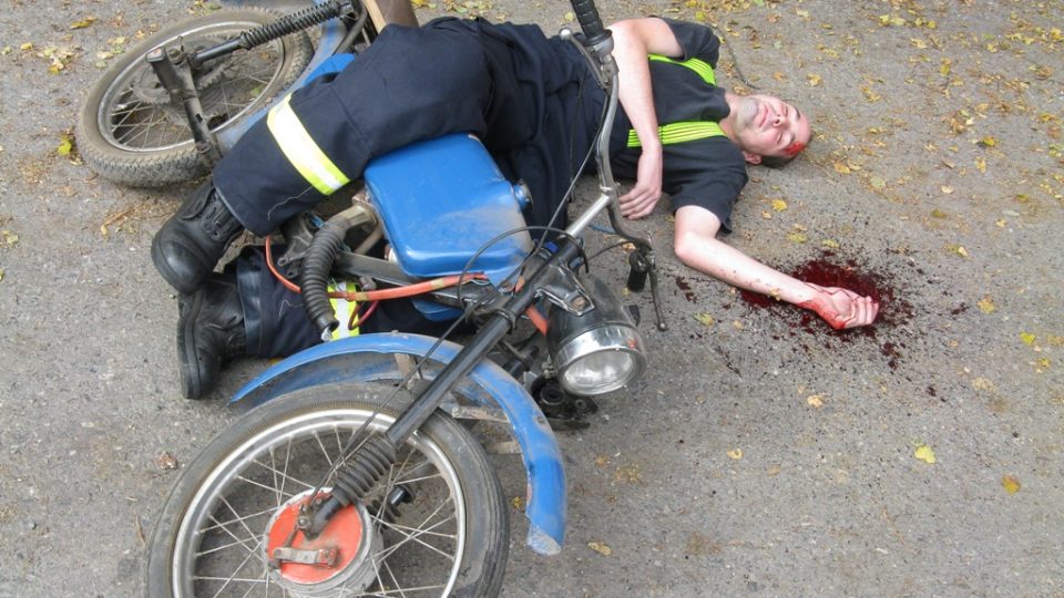 Obecnice - zraněný motocyklista