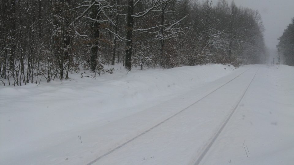 Zima - zavátá trať na Příbramsku