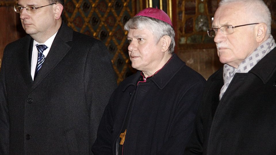 Rada katedrály sv. Víta: premiér Petr Nečas, Václav Malý, prezident ČR Václav Klaus