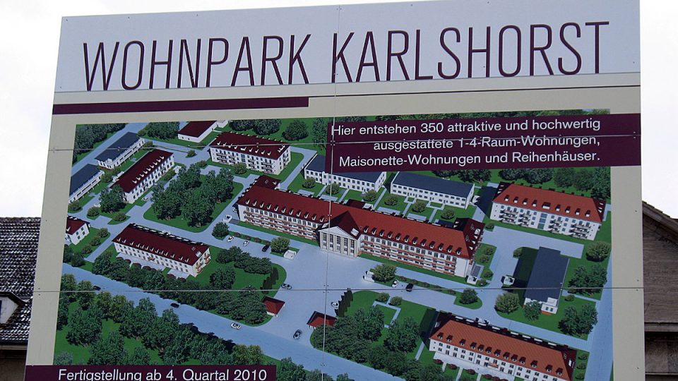 Plán rekonstrukce někdejších sovětských kasáren v berlínské čtvrti Karlshorst