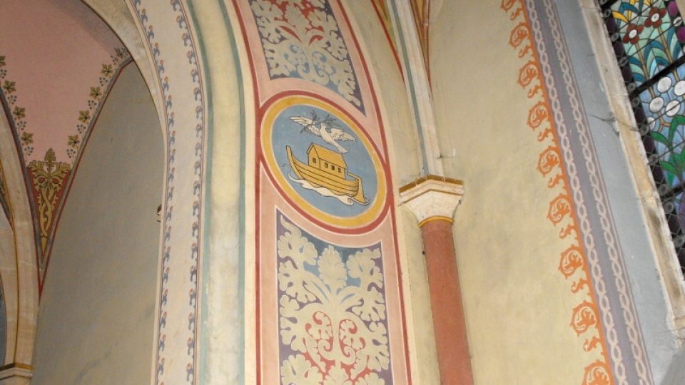 Detail výmalby kostela sv. Vavřince