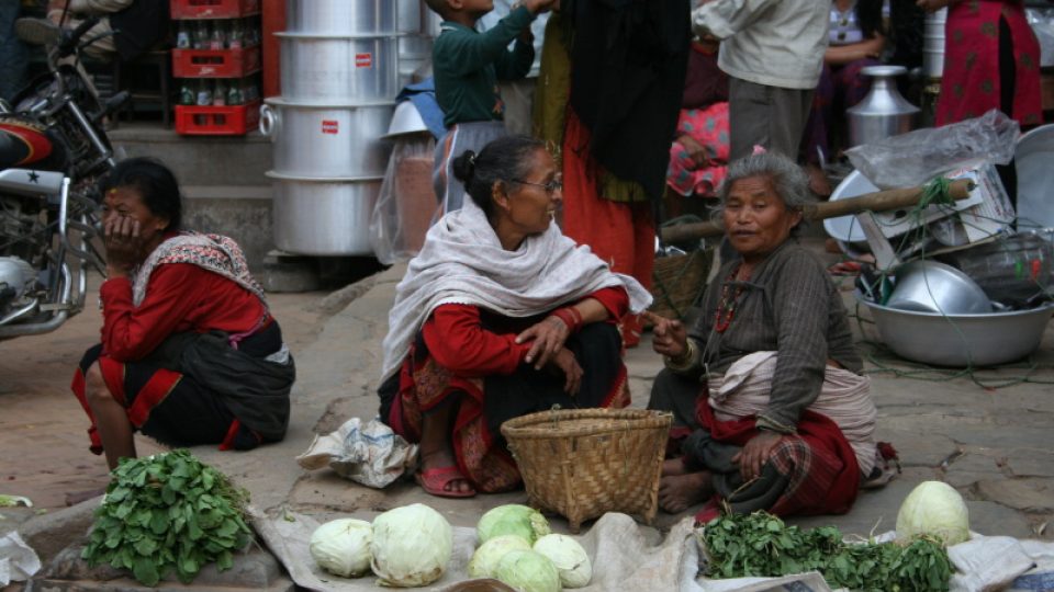 Névárské ženy v tradičním oblečení, Bhaktapur