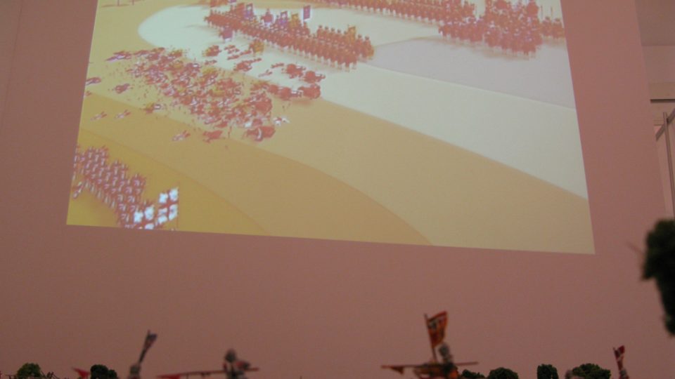 Model bitvy u Kresčaku s animací