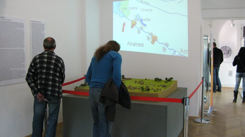 Model bitvy u Kresčaku v Ostravském muzeu