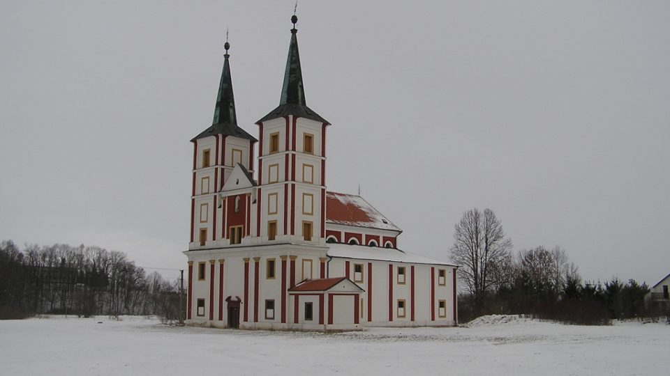 Kostel sv. Markéty v Podlažicích v zimě