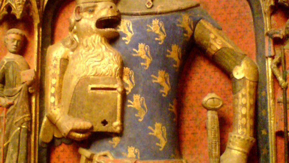 Podobizna Günthera ze Schwarzburku, durynského vévody, který byl nepřáteli lucemburského rodu prosazován před Karlem IV. jako vzdorokrál