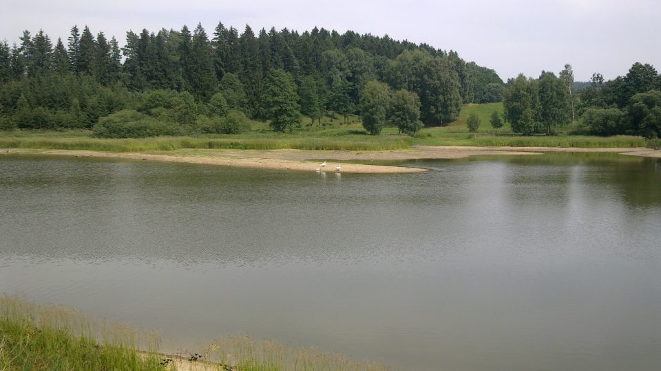 Rekreanty trápí nízká hladina vody rybníka Komorník na Jindřichohradecku 