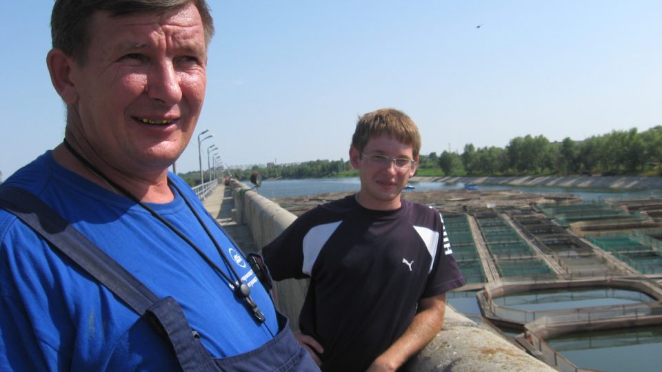 Chovatelé ryb Vasilij Ťjapťjugin a Boris Blinkov
