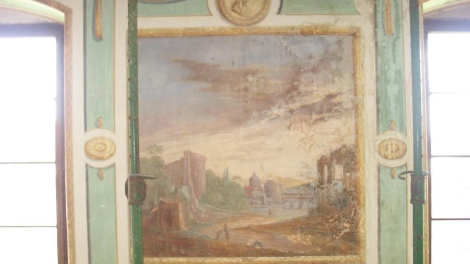 Fara ve Svinčanech - detail fresky Josefa Kramolína