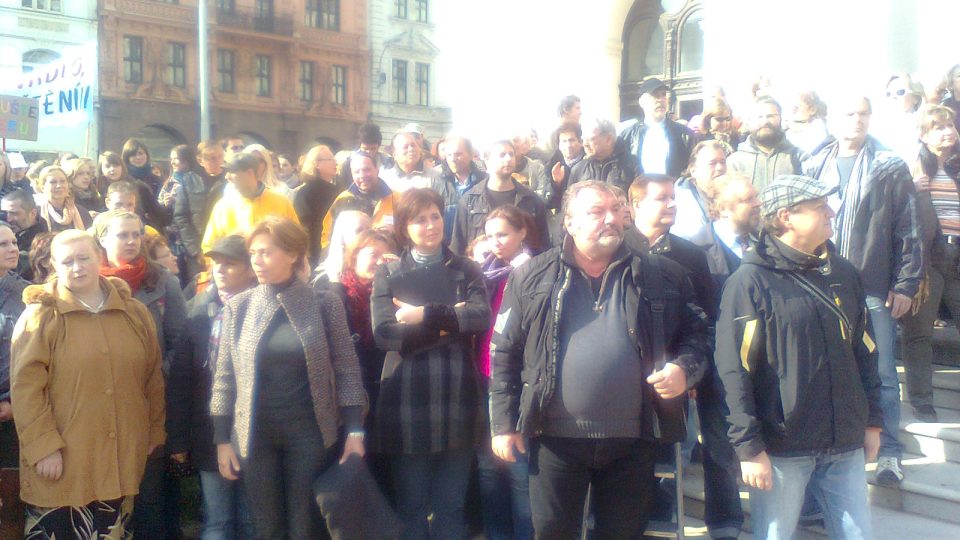Demonstace za Janáčkovo divadlo v Brně