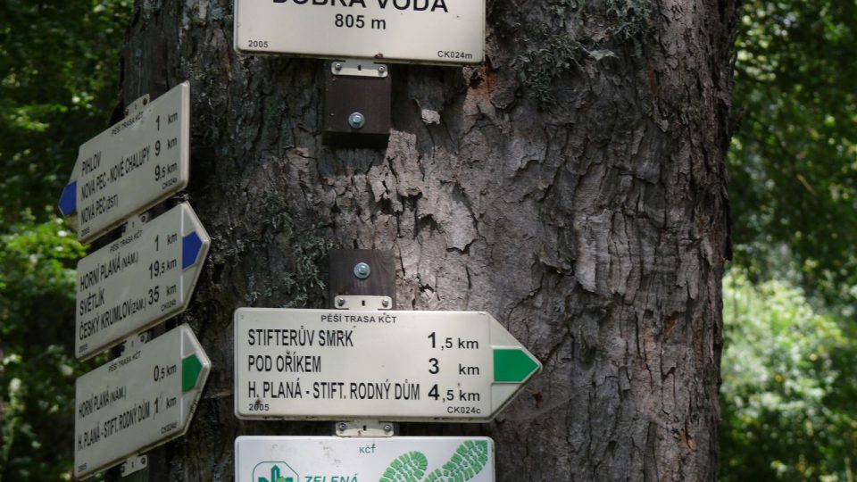 Rozcestník park Adalberta Stiftera