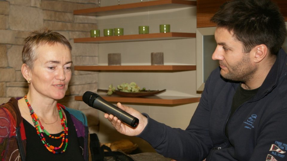 Tereza Boučková a Patrik Rozehnal při rozhovoru