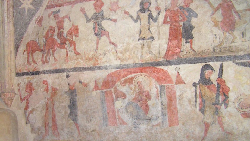 Ojedinělé původní fresky v románské kapli