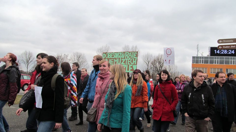 Studenti Jihočeské univerzity protestují proti školské reformě