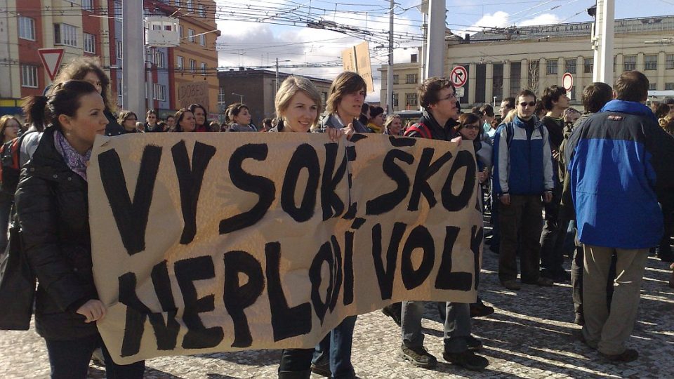 Protestní pochod studentů v Hradci Králové