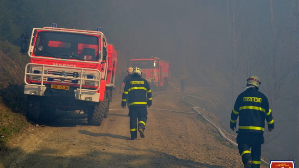 Likvidace velkého požáru v Beskydech