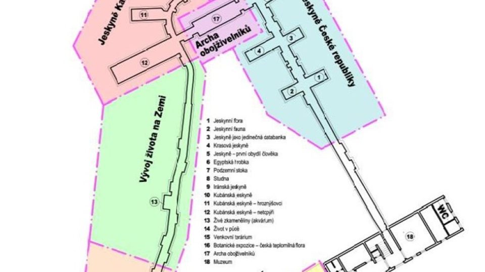 Plán expozice Světa v podzemí