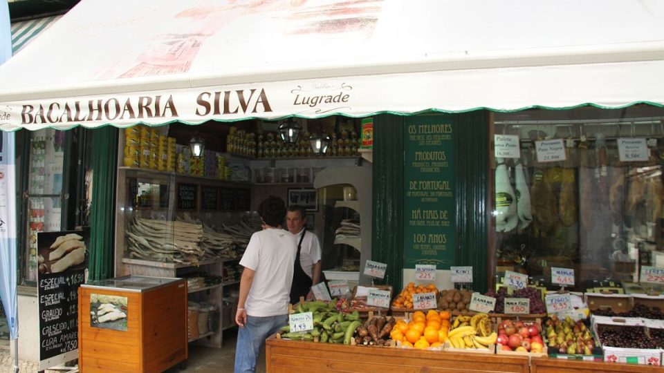 Obchod s treskami v centru Lisabonu