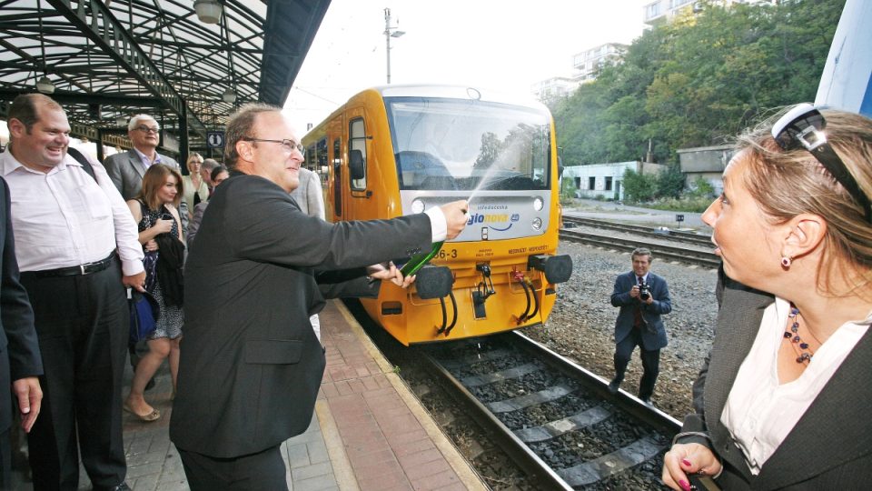 Tomáš Novotný, ředitel úřadu ROP Střední Čechy při křtu soupravy CityElefant