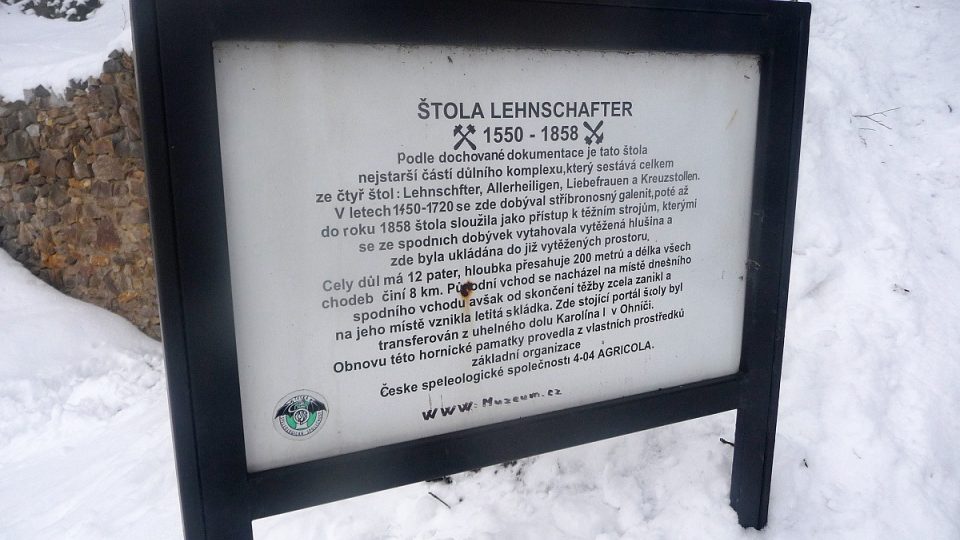 Prohlídková štola Lehnschafter v Mikulově u Teplic na severu Čech
