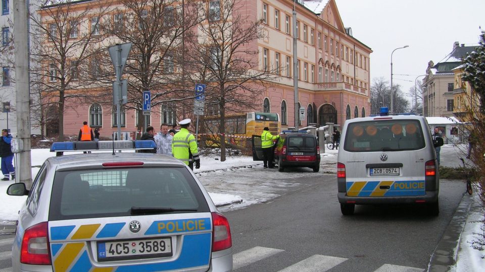 Autobusová dopravní nehoda v Českých Budějovicích