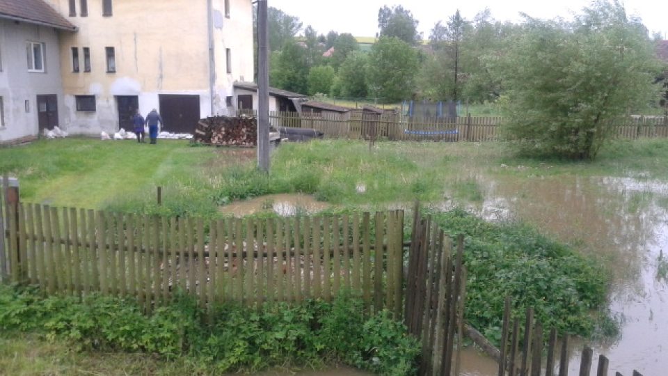 Povodně, červen 2013. Zatopená obec Hořepník na Pelhřimovsku