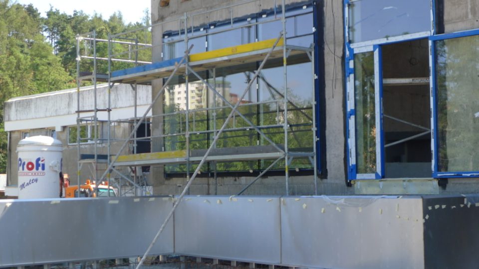 Stavba aquaparku v Třebíči v 32. týdnu