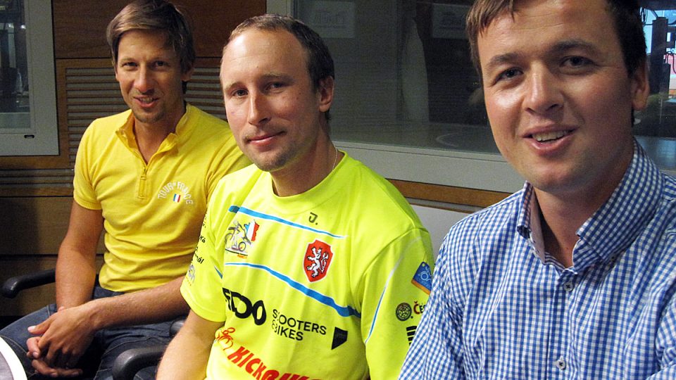 Tour de France na koloběžkách aneb Michal Kulka, Václav Liška, Jaromír Odvárka.