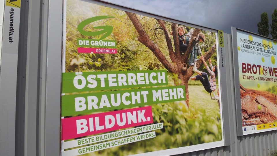 Předvolební billboard rakouských Zelených