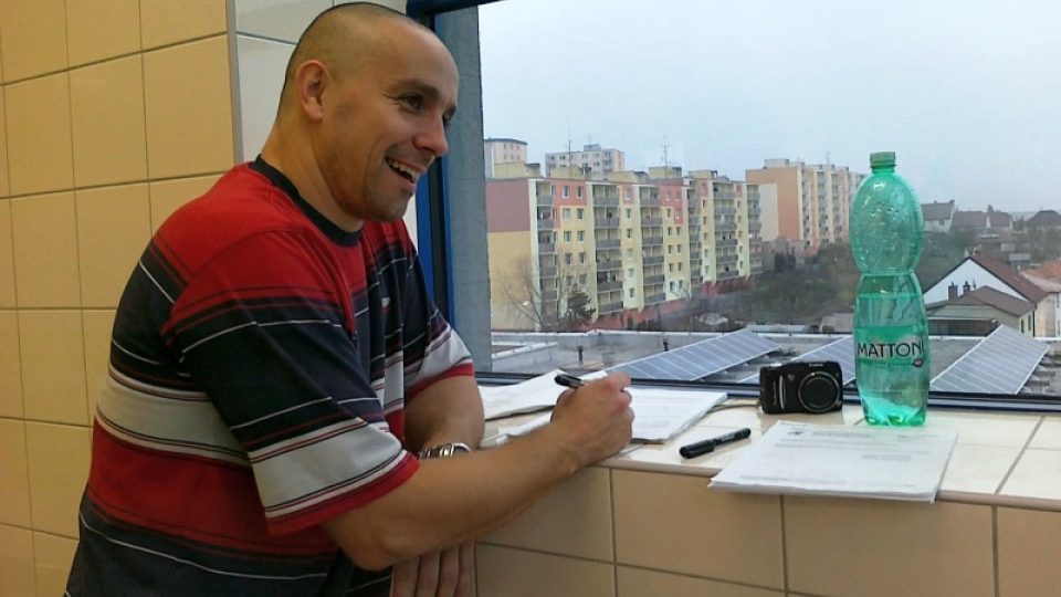 Testovací jezdec tobogánů Milan Borský v třebíčském aquaparku