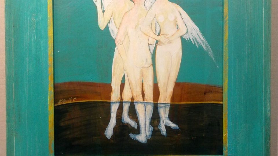 Husitské muzeum v Táboře vystavuje obrazy Andělů malíře Aleše Slavíka