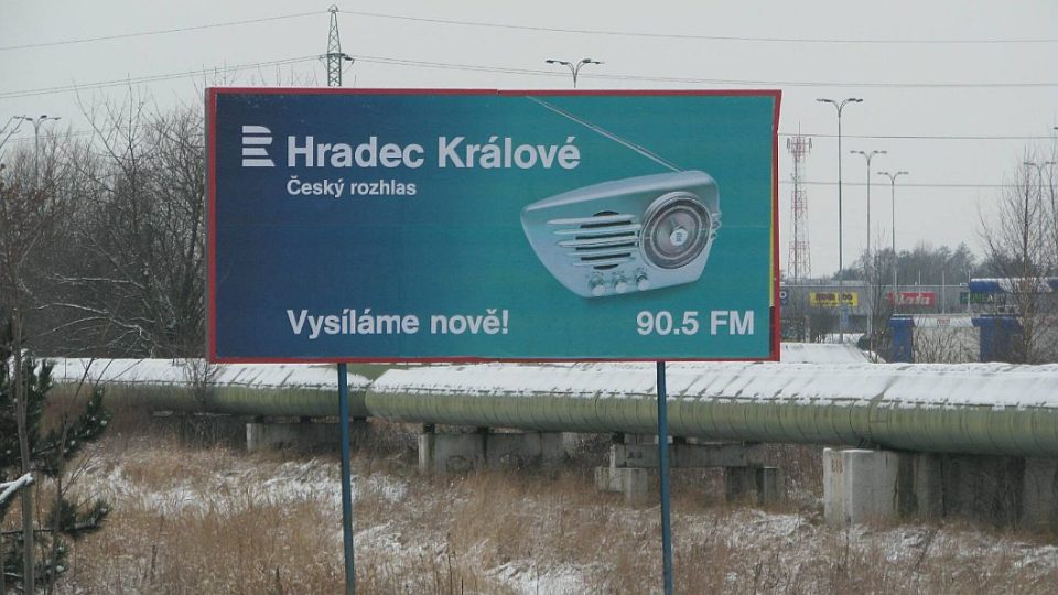 Nový bilboard Českého rozhlasu Hradec Králové