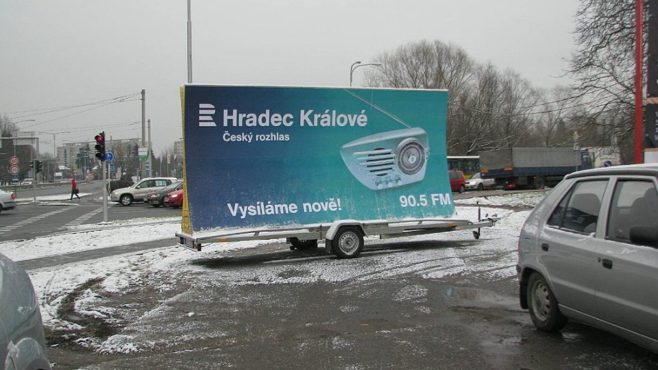 Nový bilboard Českého rozhlasu Hradec Králové