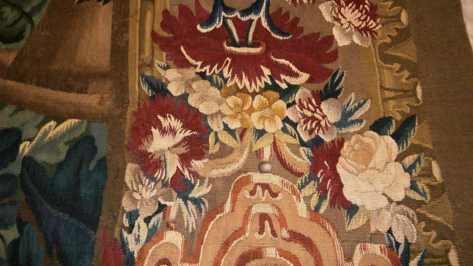 Útěk Svaté rodiny do Egypta - detail vzácného gobelínu, restaurování trvalo 4 roky