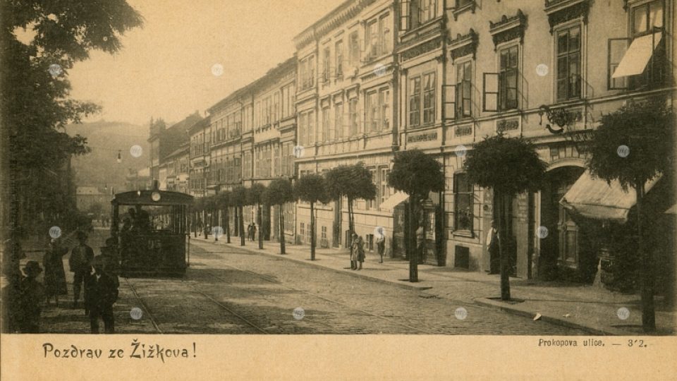 Historická pohlednice Žižkova - Prokopova ulice