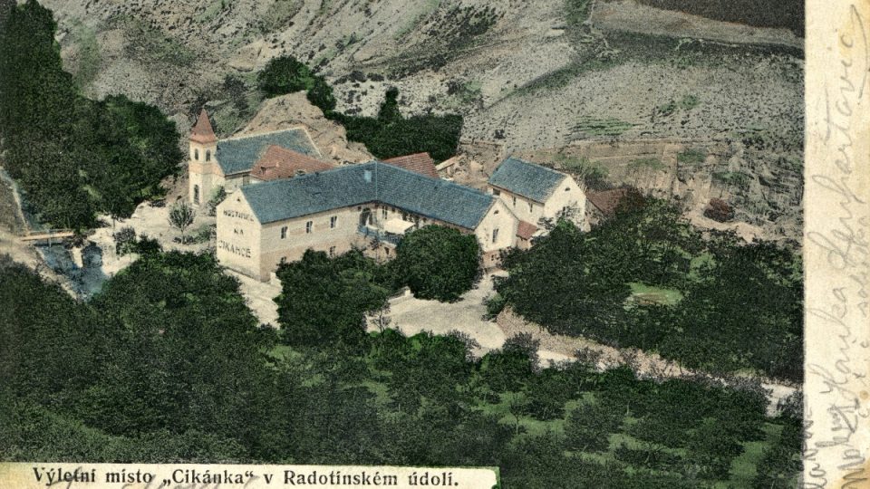 Böhmova hospoda na Cikánce nedaleko válcového mlýna Václava Kaliny - rok 1907