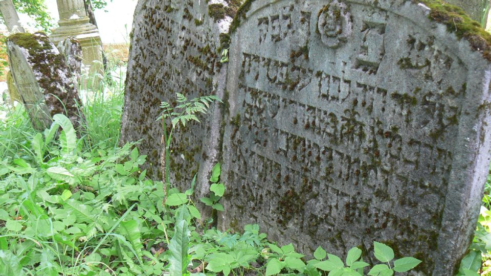 Symbol růže na židovském hřbitově